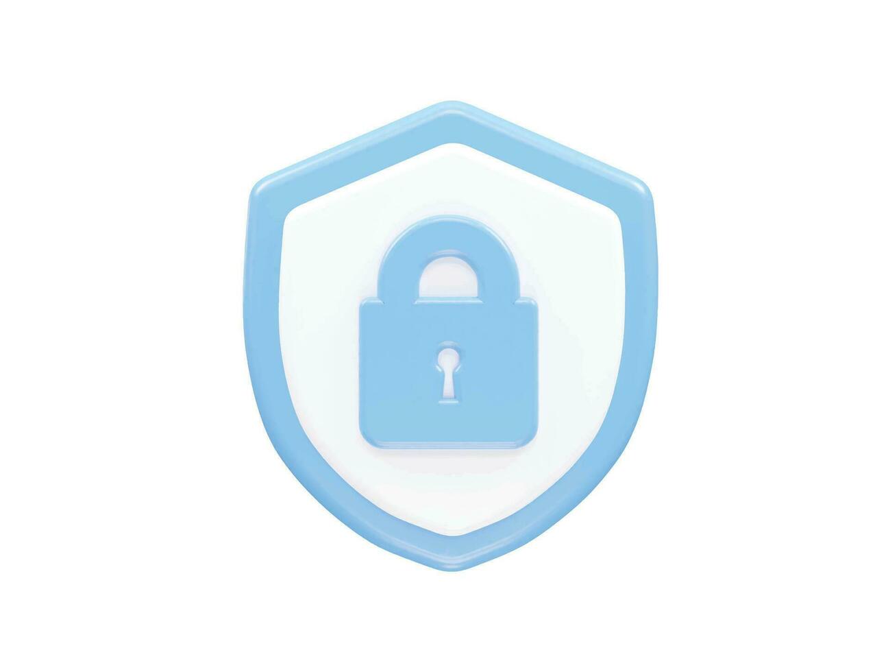 Security icon lock 3d vector rendering transparent element