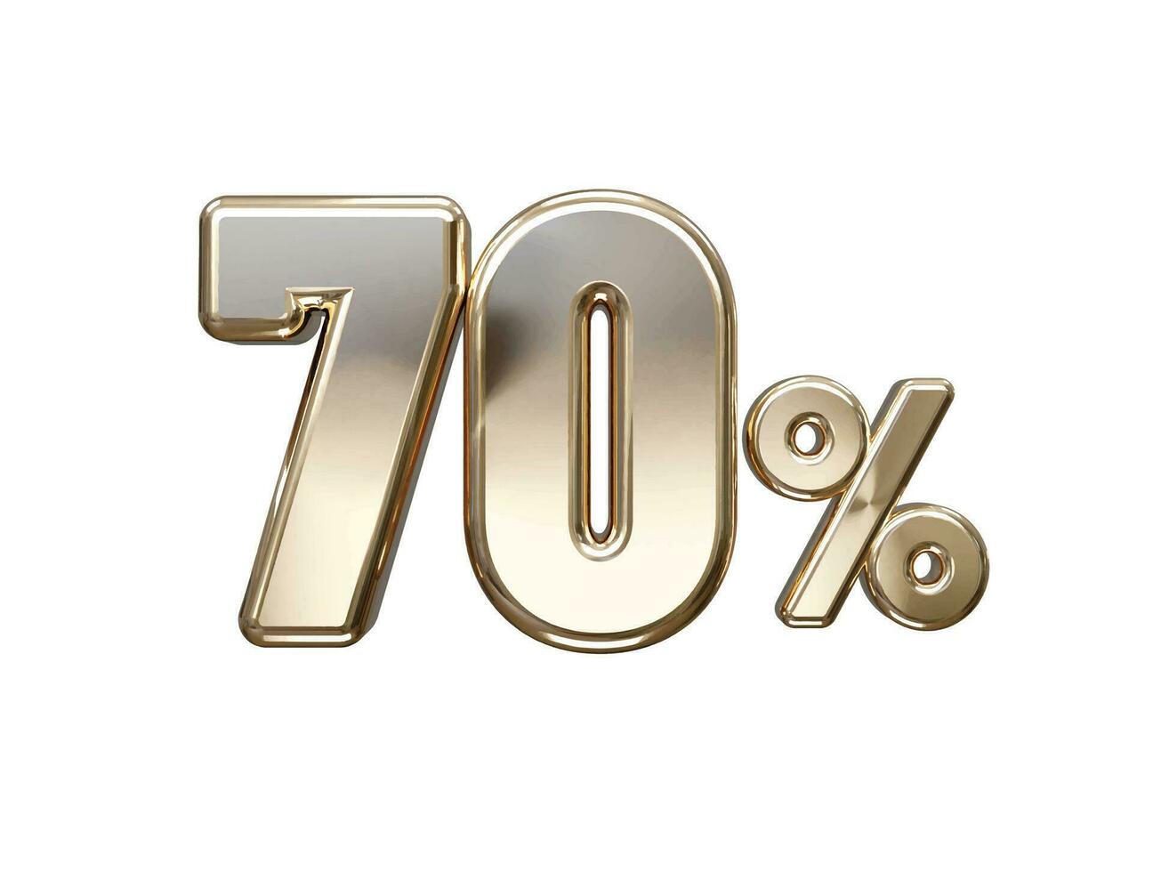 70 percent off vector text effect 3d rendering gold