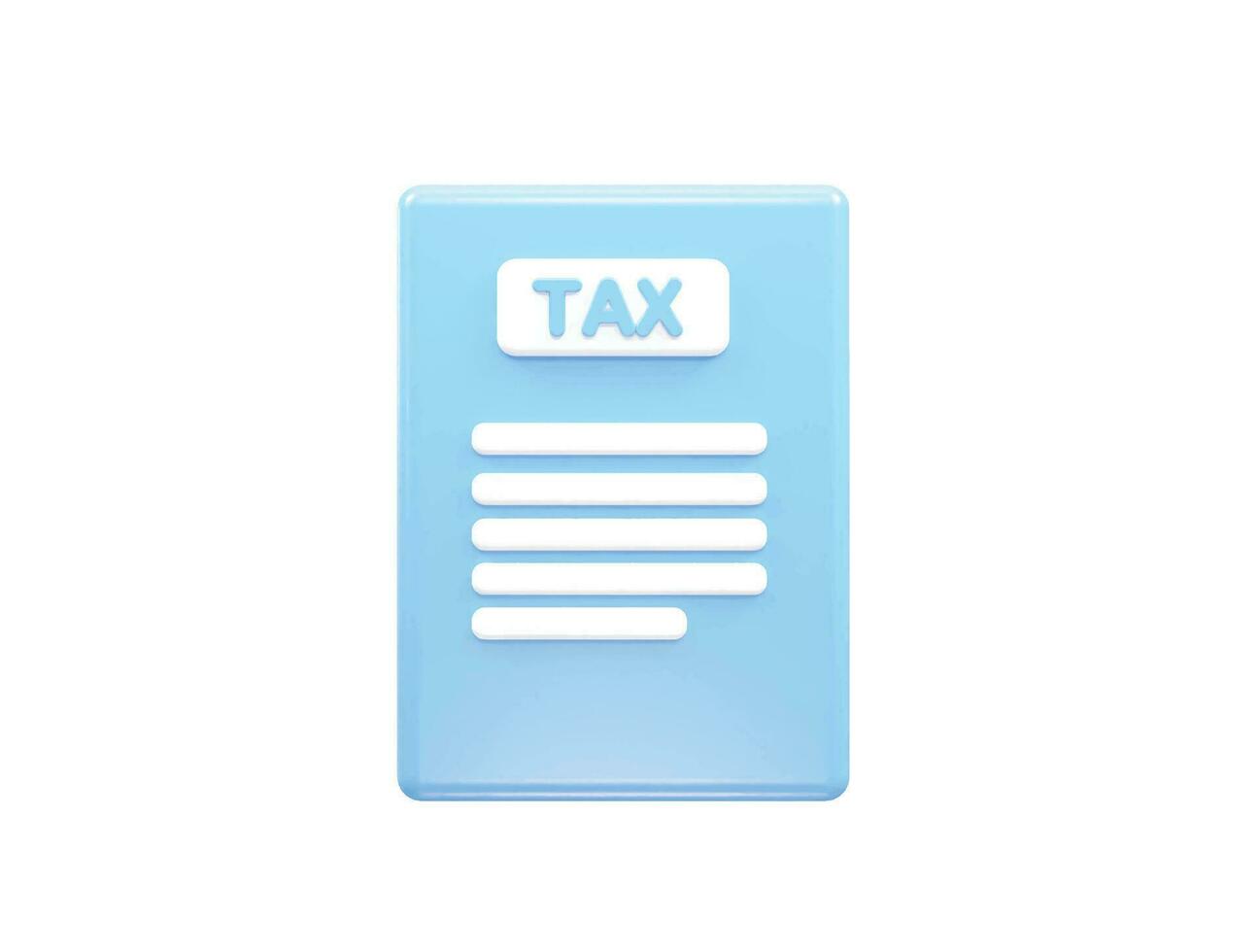 Tax icon pay 3d rendering vector illustration element