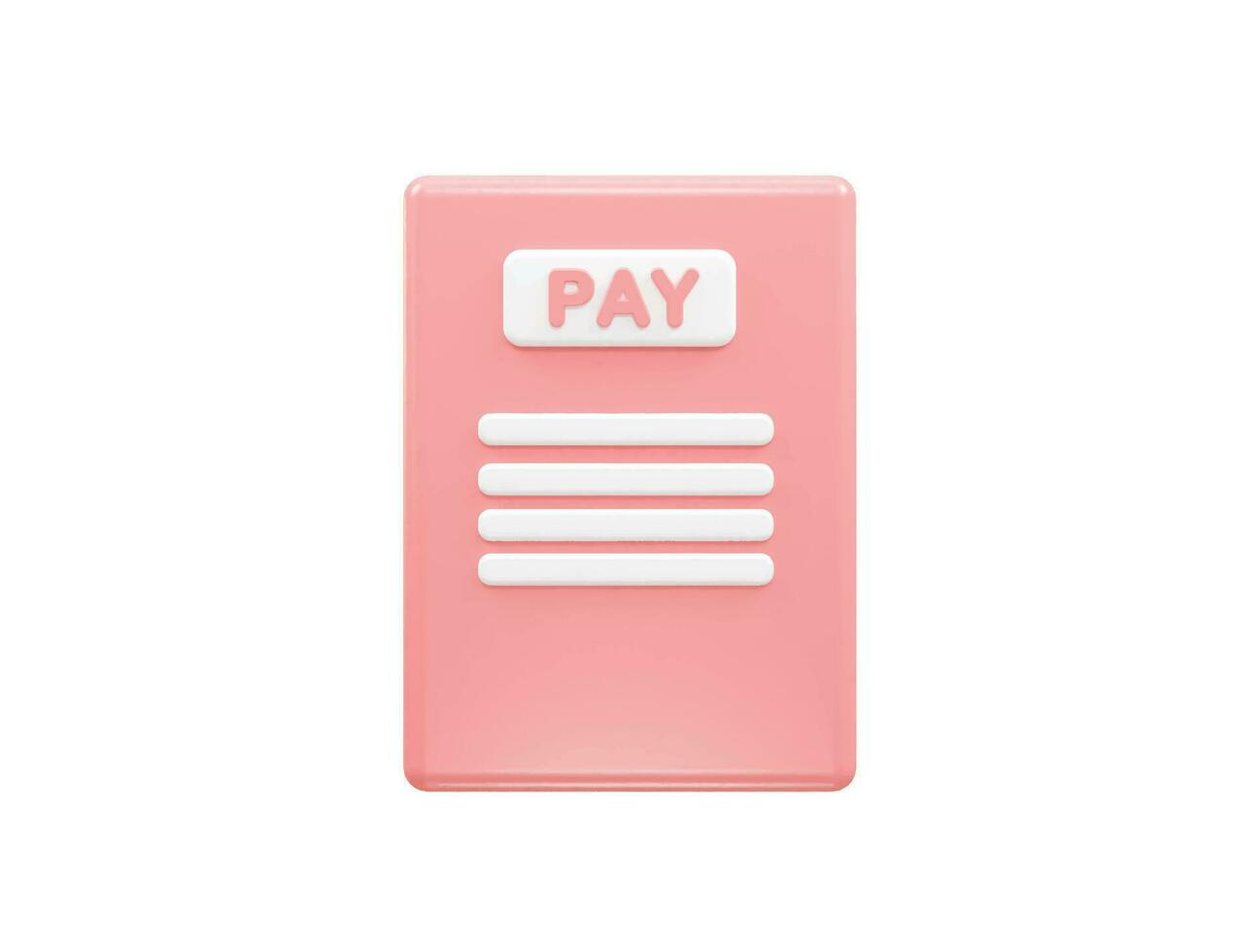 Tax icon pay 3d rendering vector illustration element