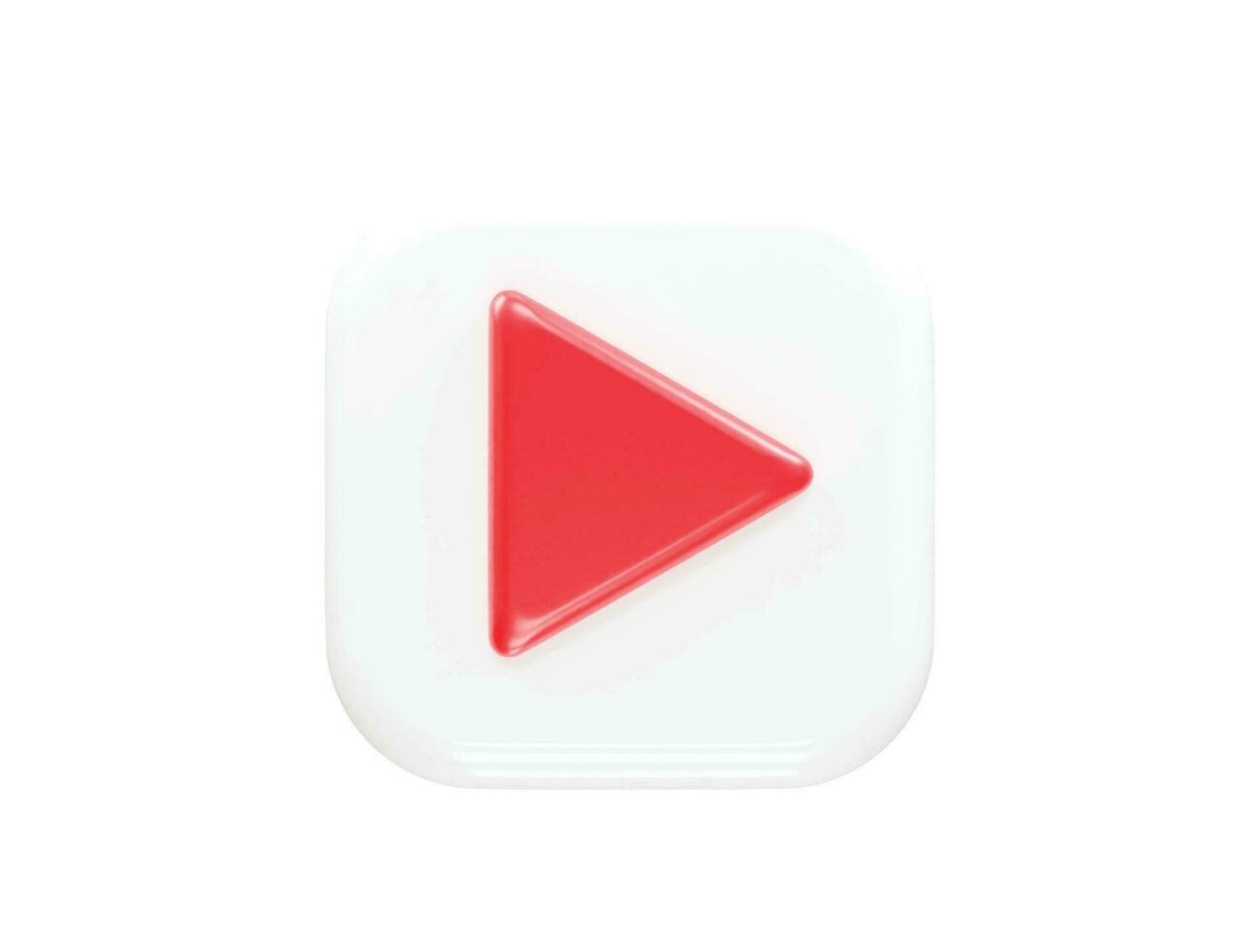 Video player icon vector 3d rendering