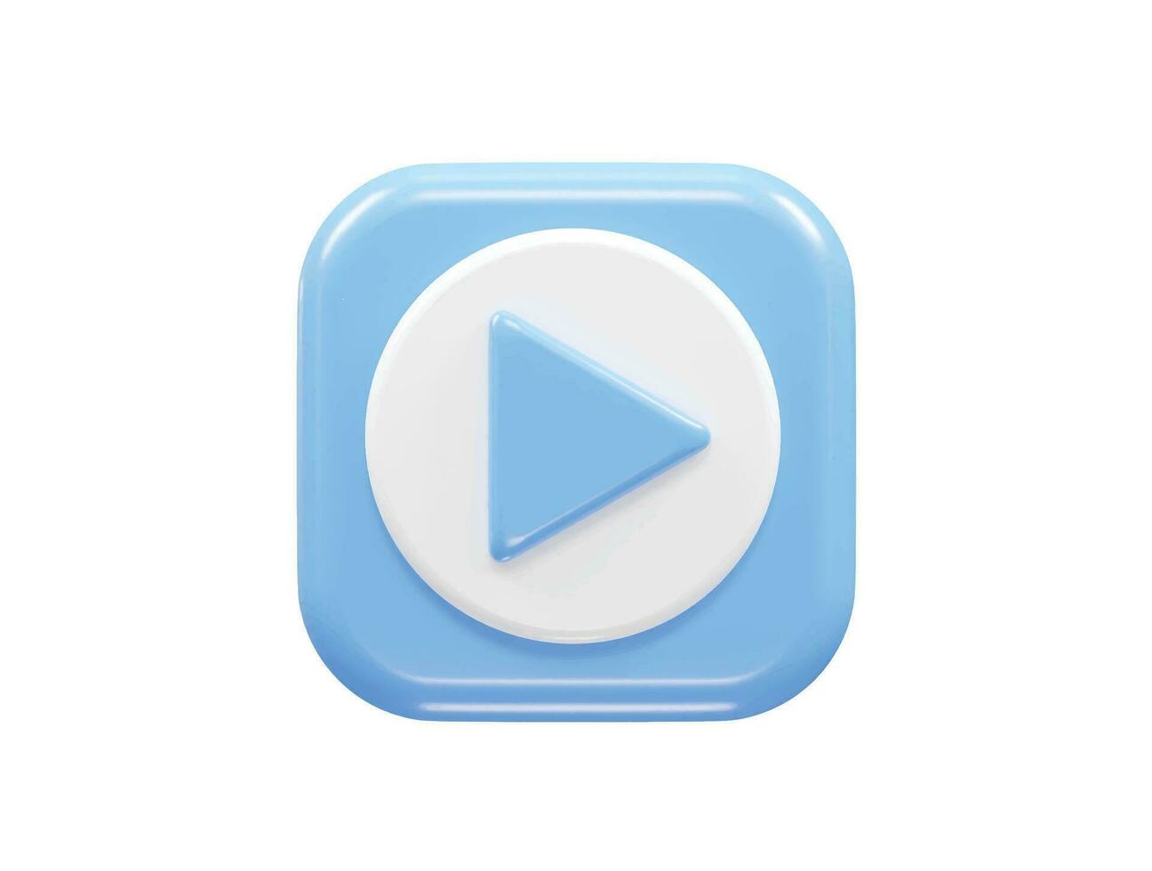 Video player icon vector 3d rendering