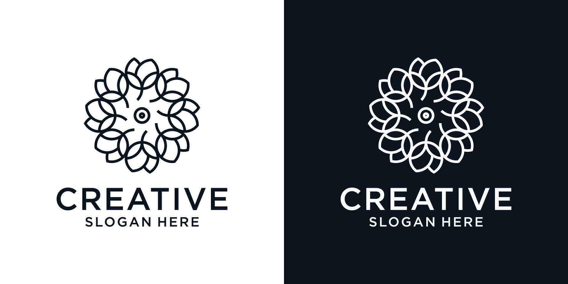 Floral ornament beauty logo design abstract vector