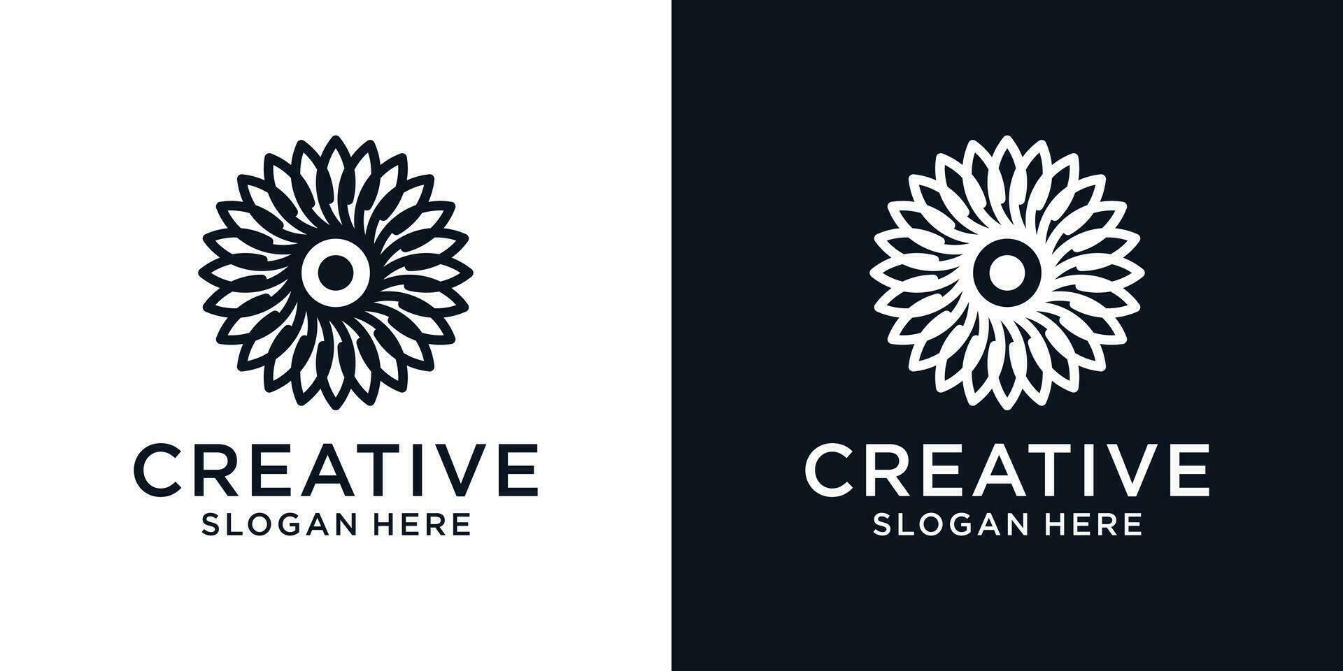 Floral ornament beauty logo design abstract vector