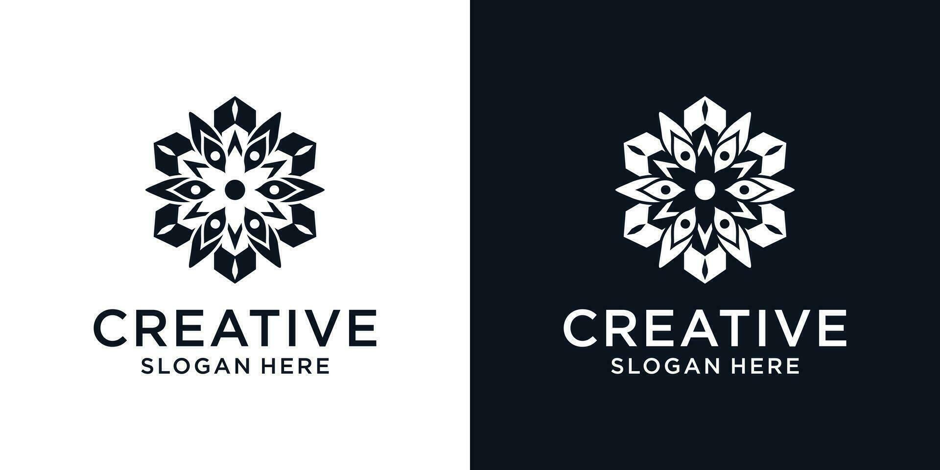 Floral ornament beauty logo design abstract vector