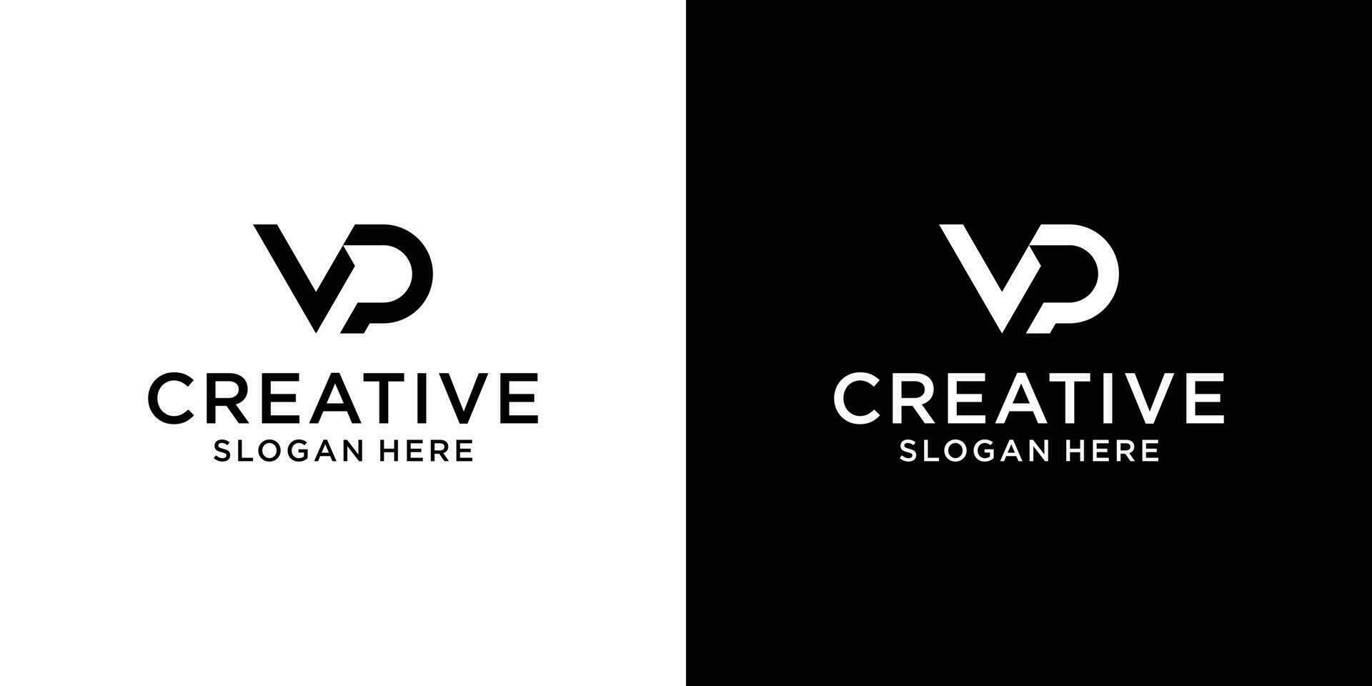 Letter v p Logo design concept vector