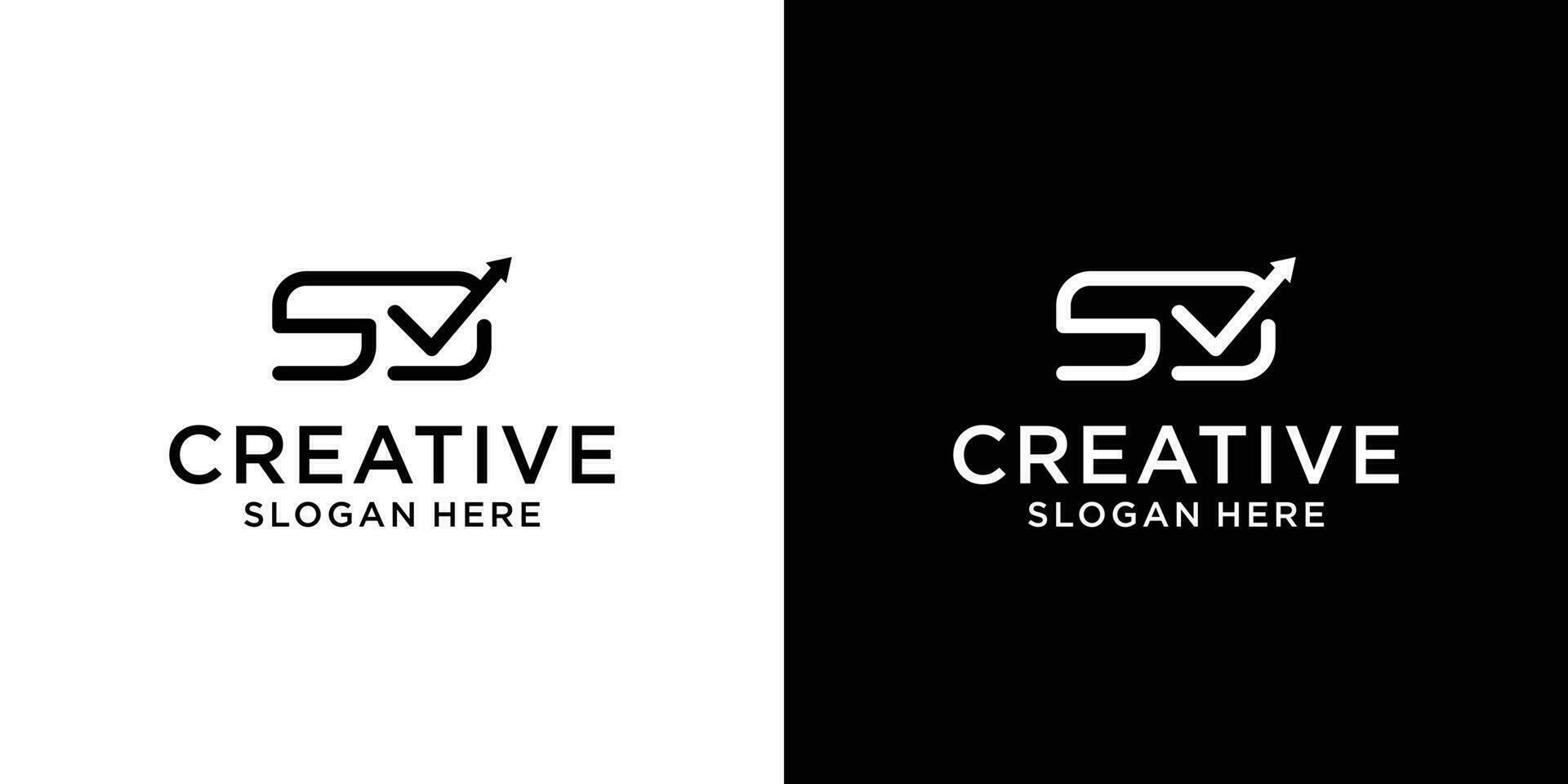 Letter s d with arrow Logo design concept vector