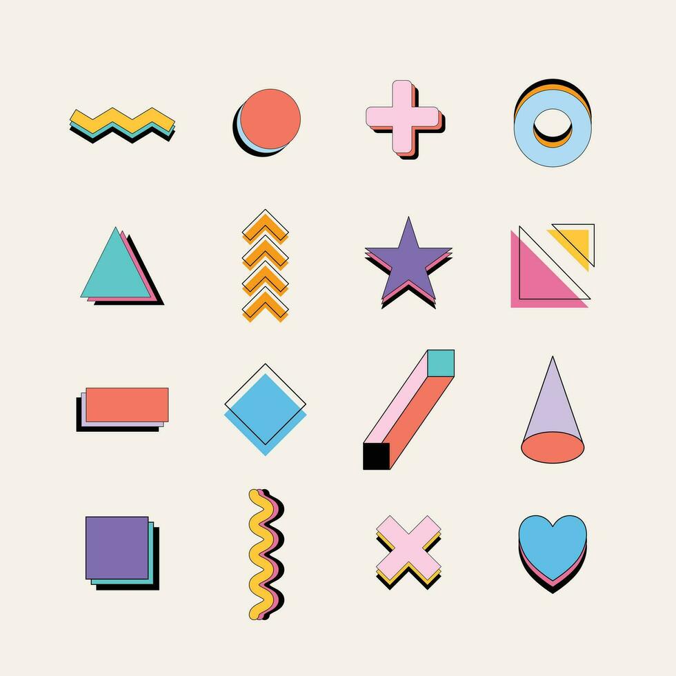 Vector Retro Memphis Shape Collection