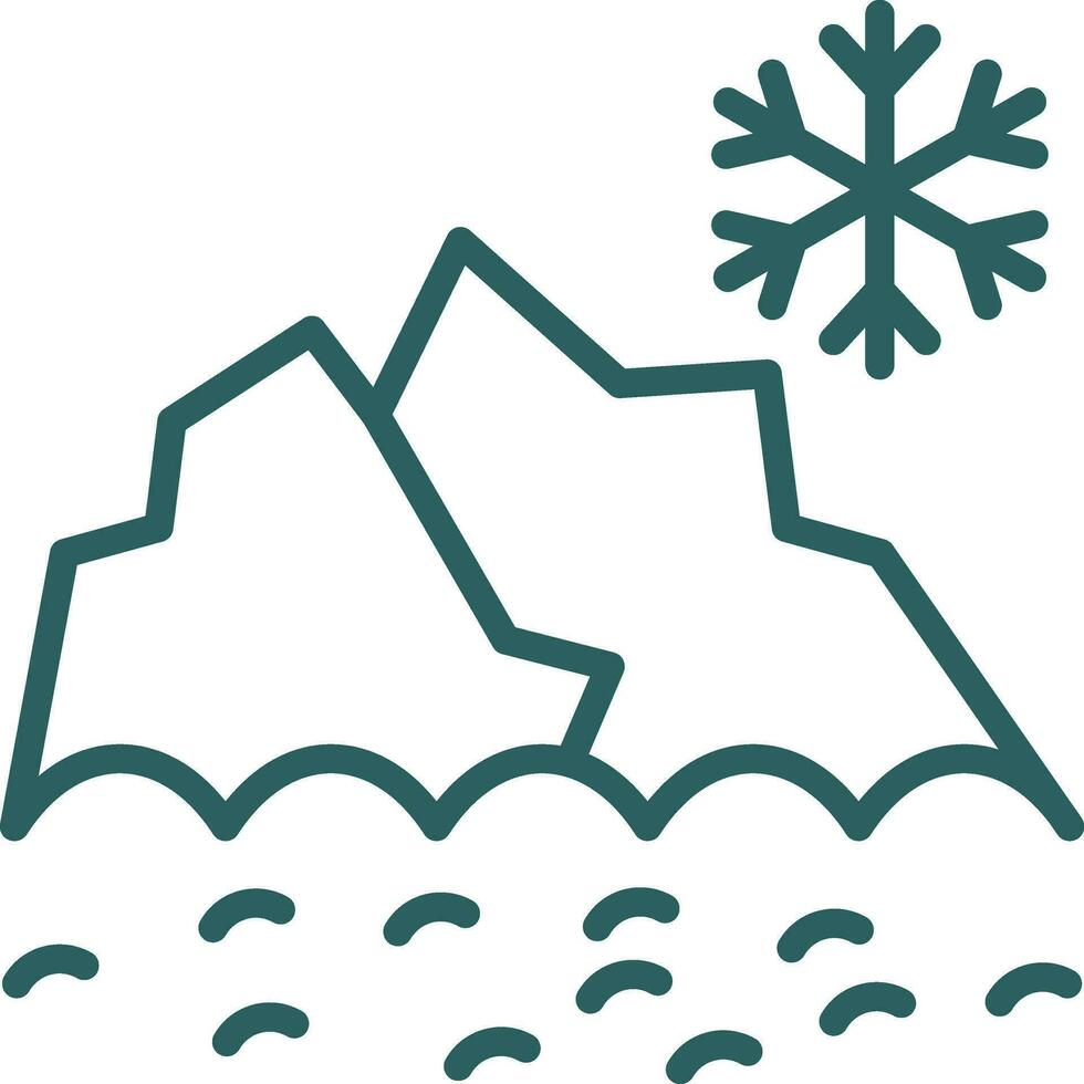 Snowy mountain peak Vector Icon Design