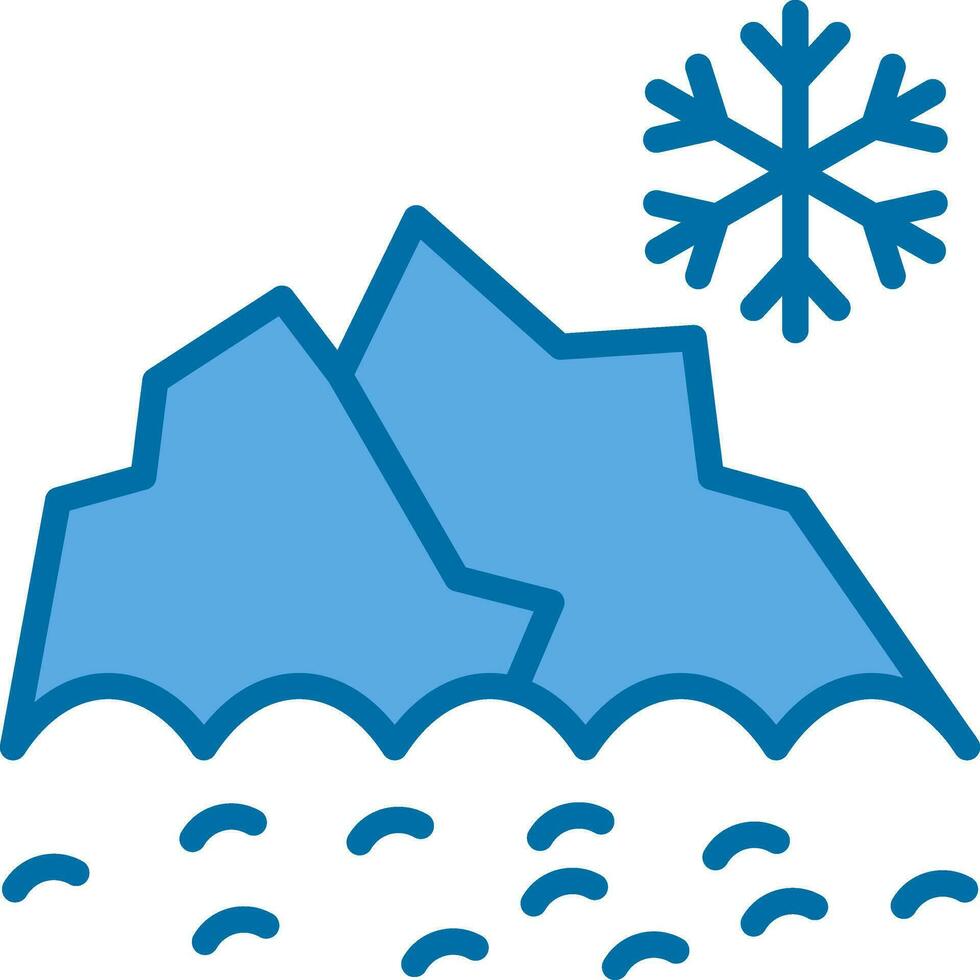 Snowy mountain peak Vector Icon Design