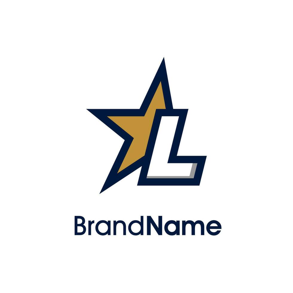 Initial L Gold Star Logo vector