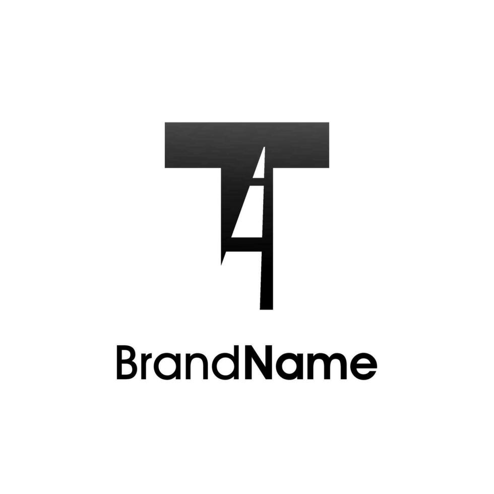 Initial T Road Way Logo vector