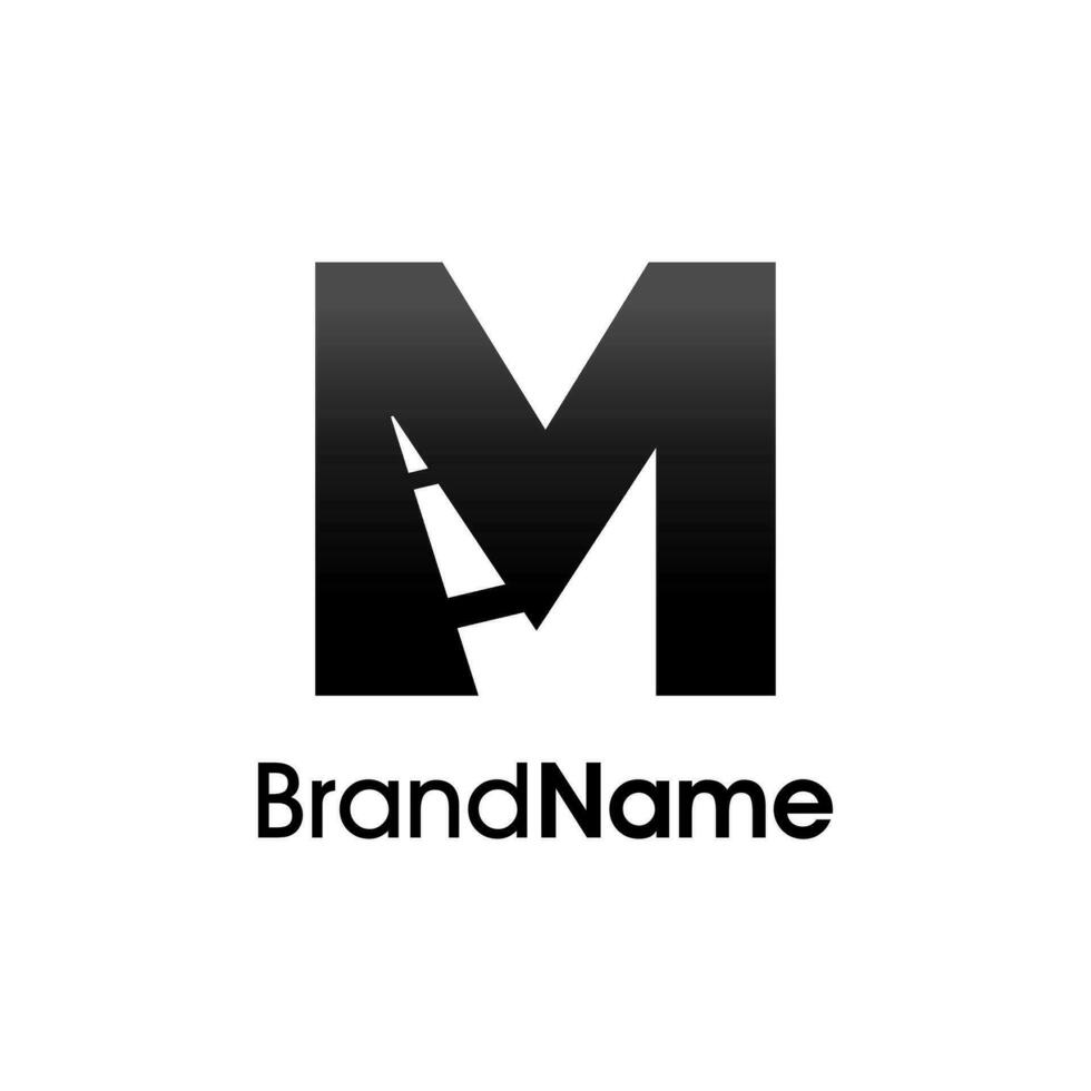 Initial M Road Way Logo vector