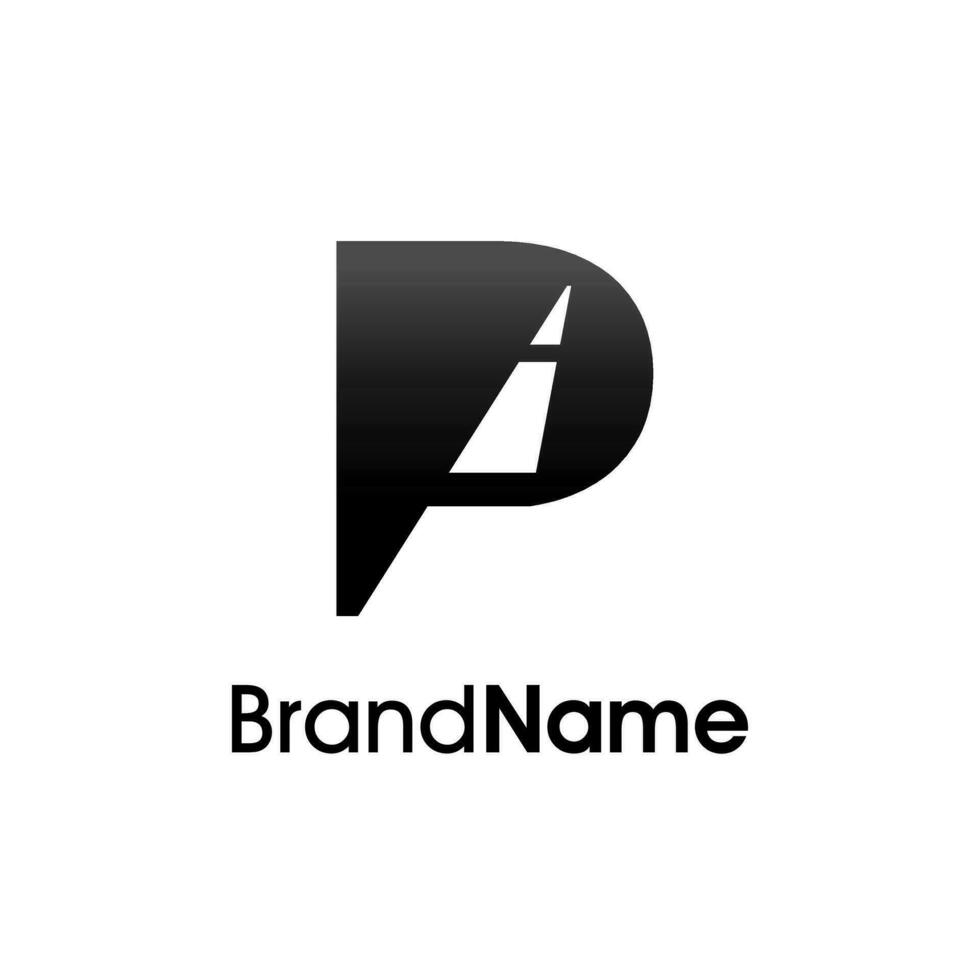 Initial P Road Way Logo vector