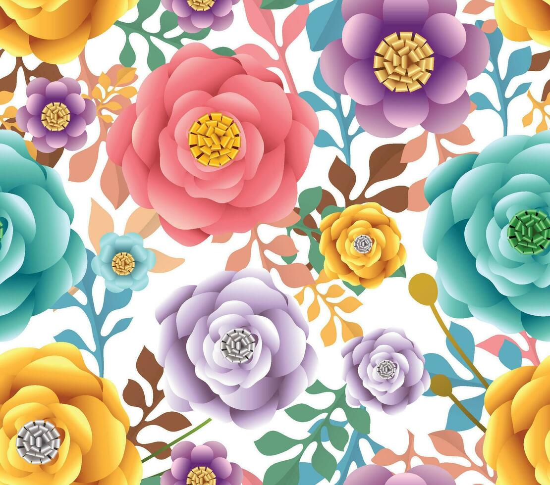 Flowers seamless pattern design vector