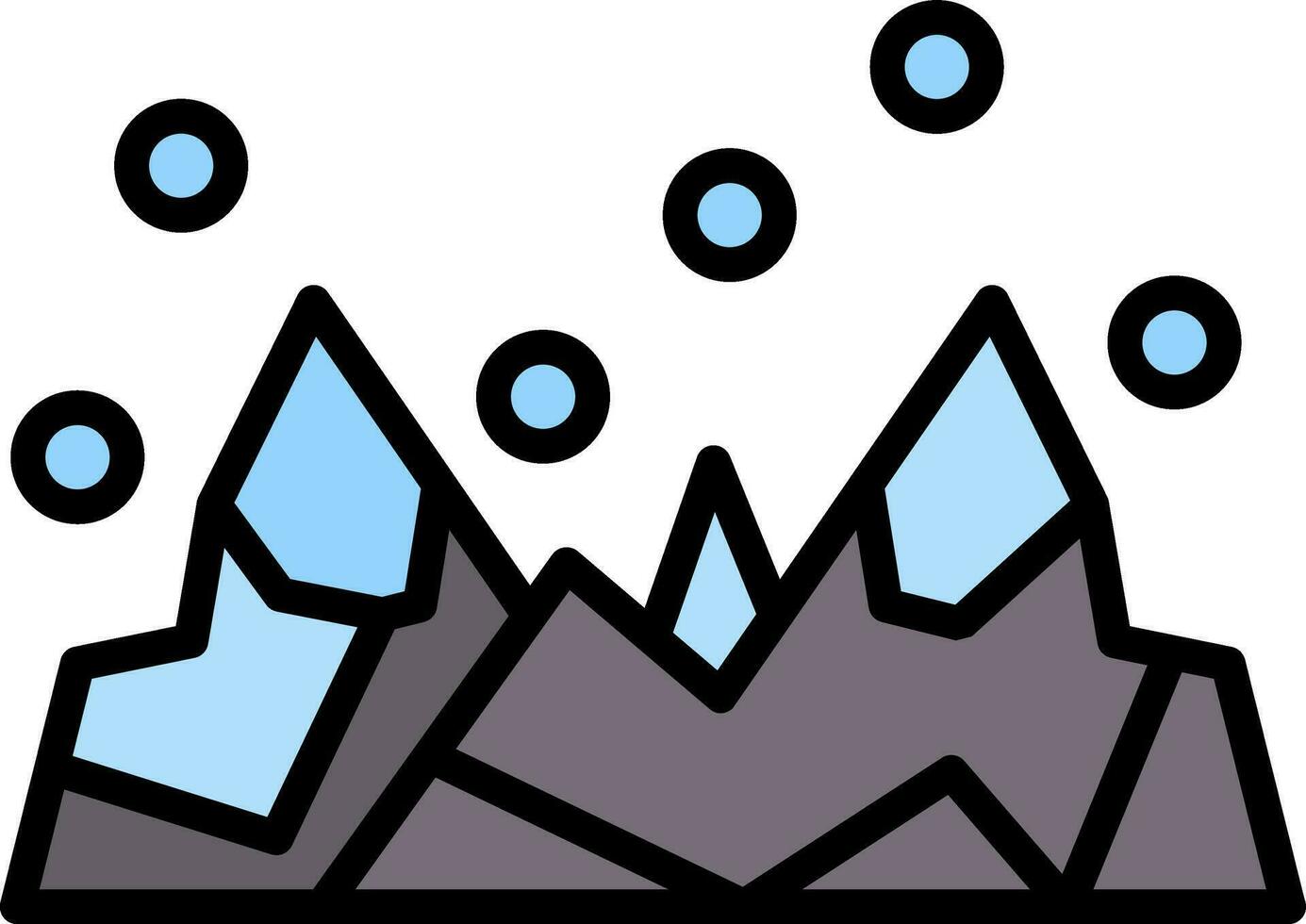 cubierto de nieve montaña vector icono diseño