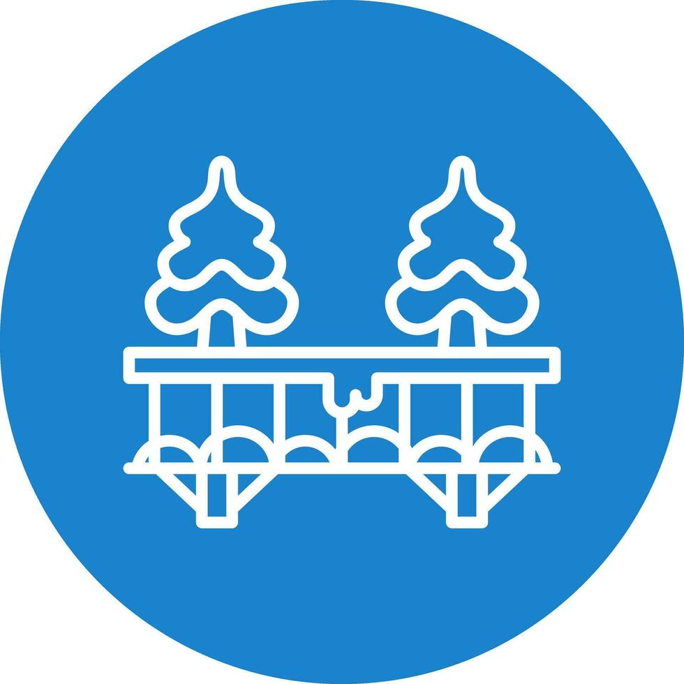 Snow-covered bridge Vector Icon Design