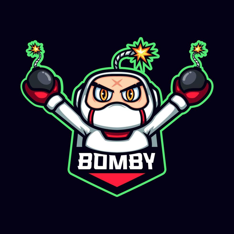 Cute Little Boy Mascot of Bomber Game vector