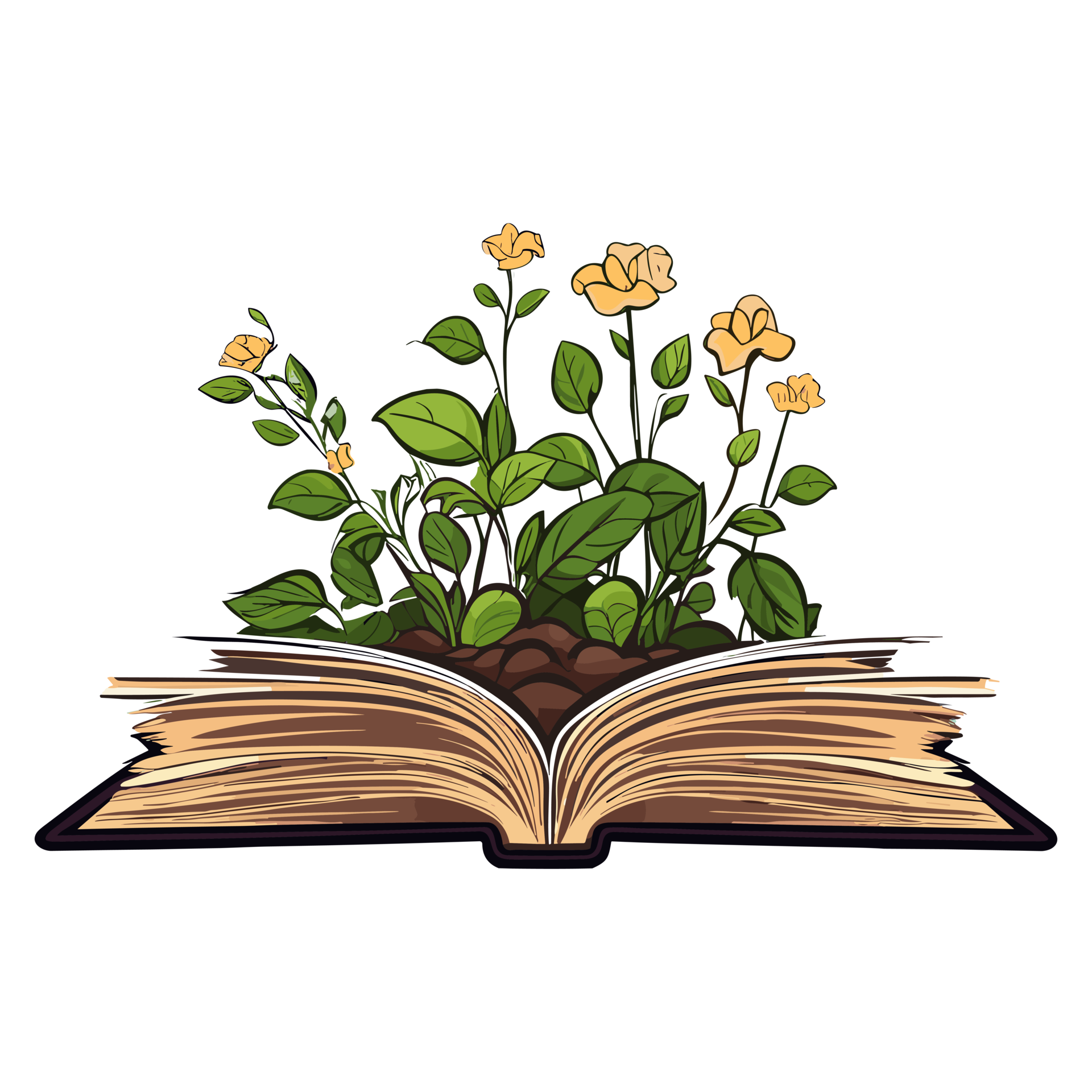 Floral Open Book Sticker, 3 in.