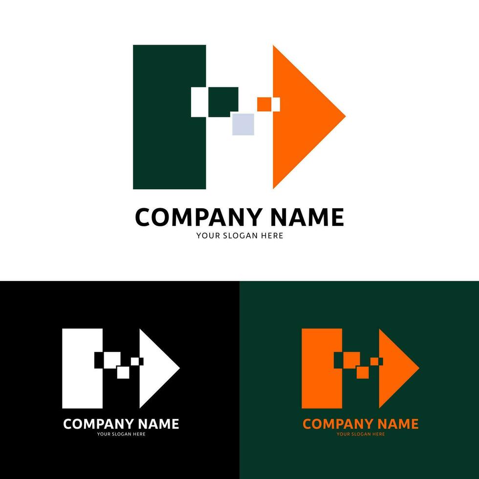 Puzzle style building logo for your company vector