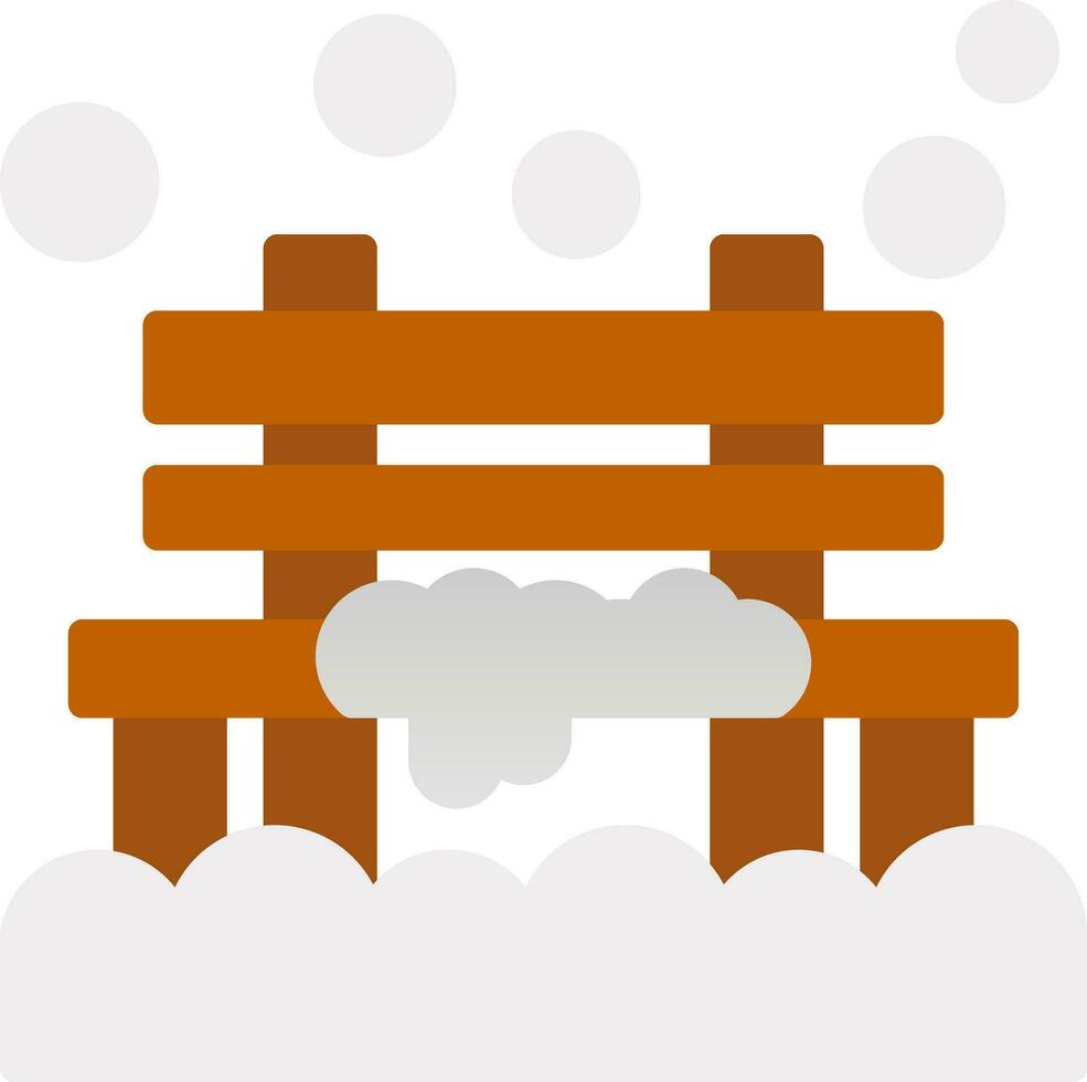 Snow-covered bench Vector Icon Design