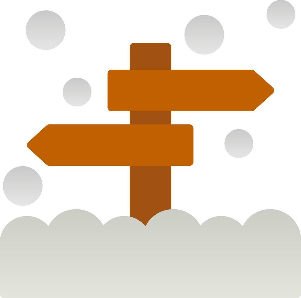 Snow-dusted signpost Vector Icon Design