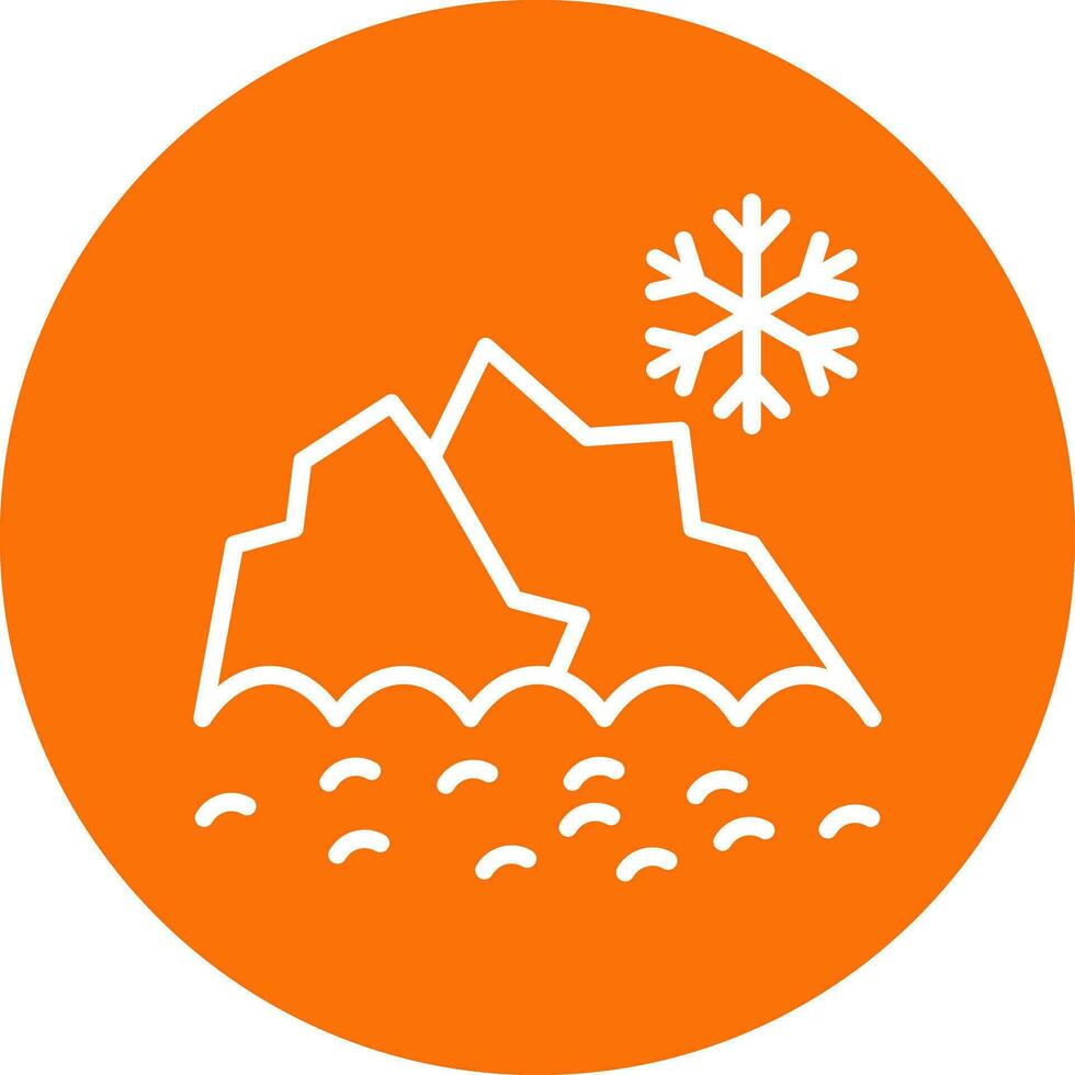 Snowy mountain peak Vector Icon Design