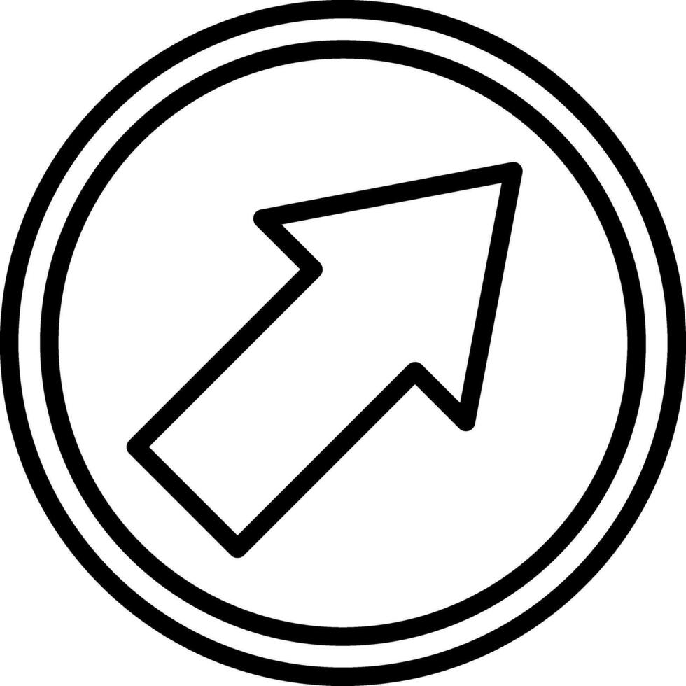 Up Right Arrow Vector Icon Design