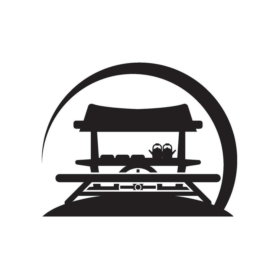 Vector Illustration for Angkringan food stall logo. Angkringan is a traditional food stall in Indonesia. Suitable for angringan food stall and cafe.