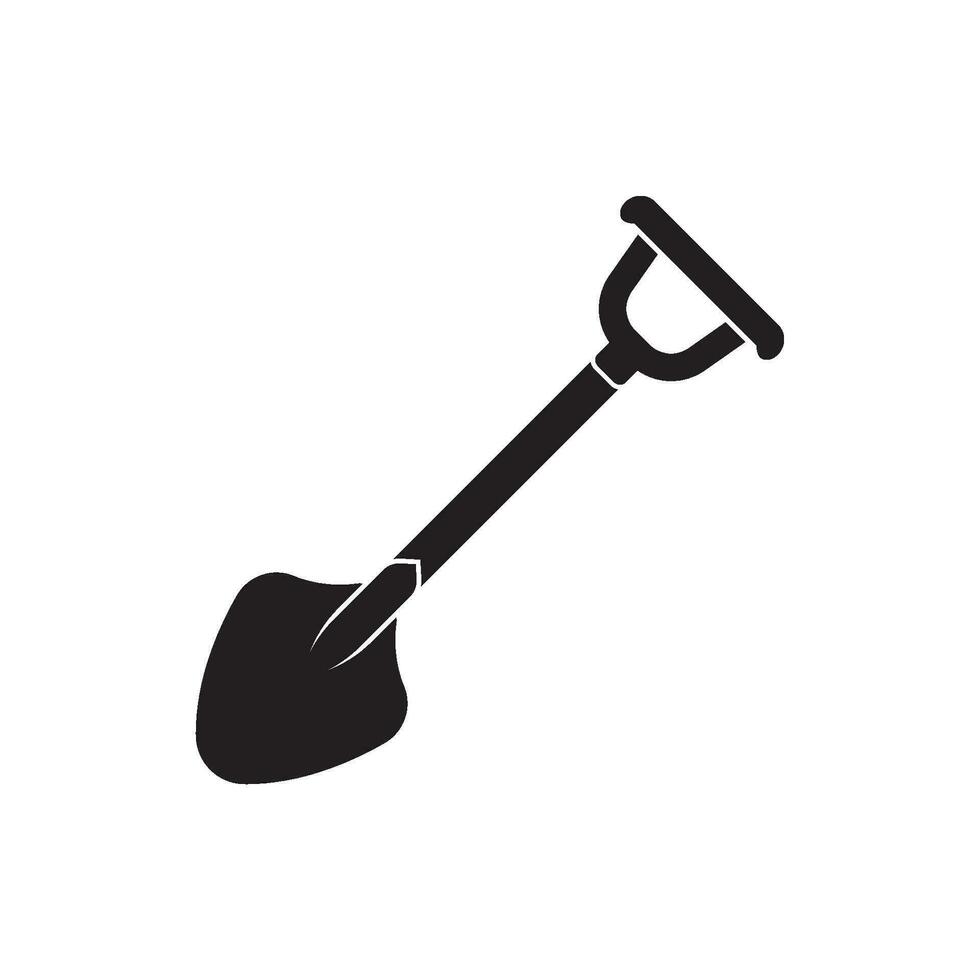 Shovel vector icon illustration logo template.