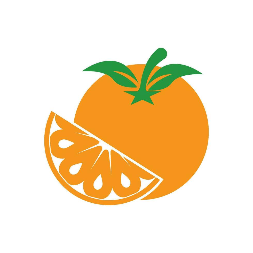 Orange fruit logo Vector illustration template design