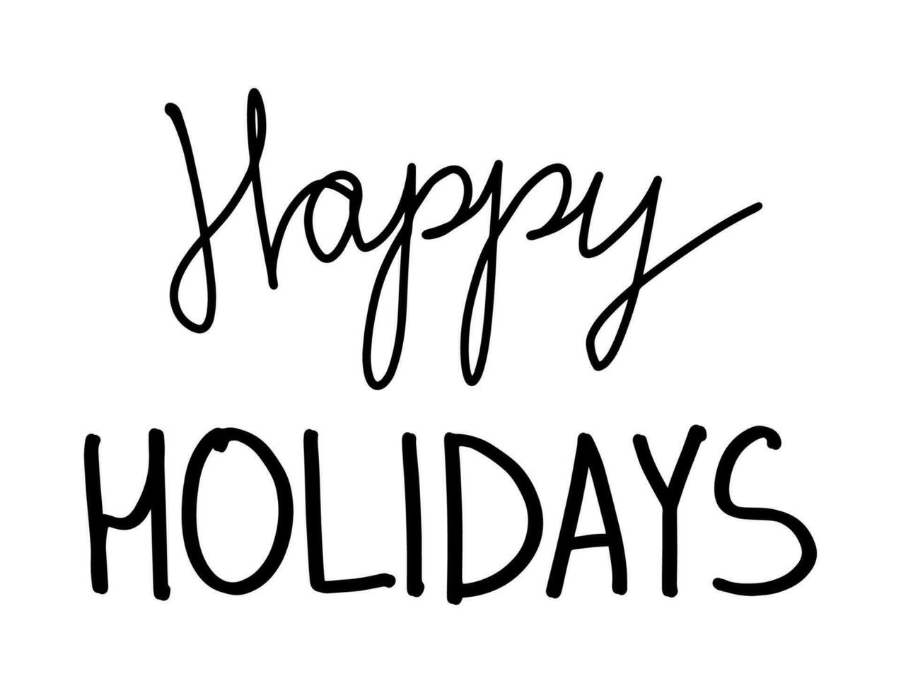 Navidad y nuevo año caligrafía frase contento vacaciones. vector negro tipografía aislado en blanco antecedentes. moderno mano dibujado letras para saludo tarjetas, carteles, camisetas etc.