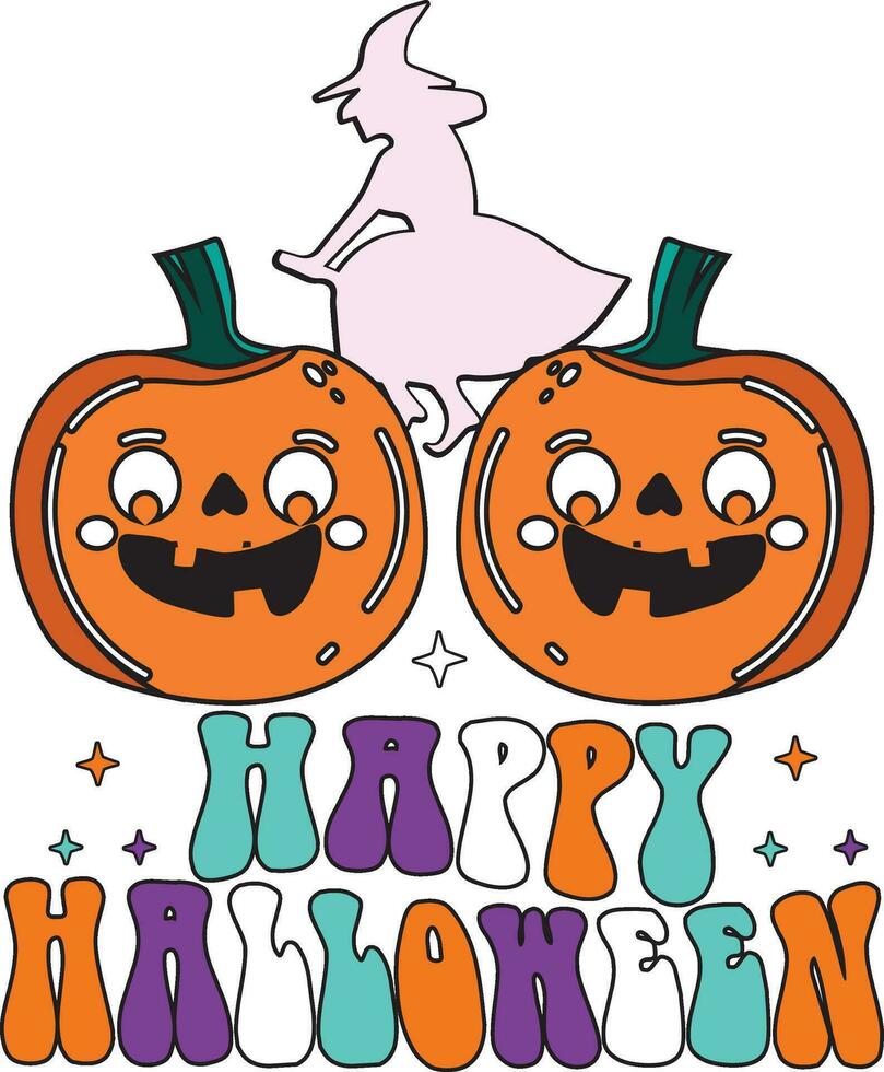 Happy Halloween Retro Sublimation vector