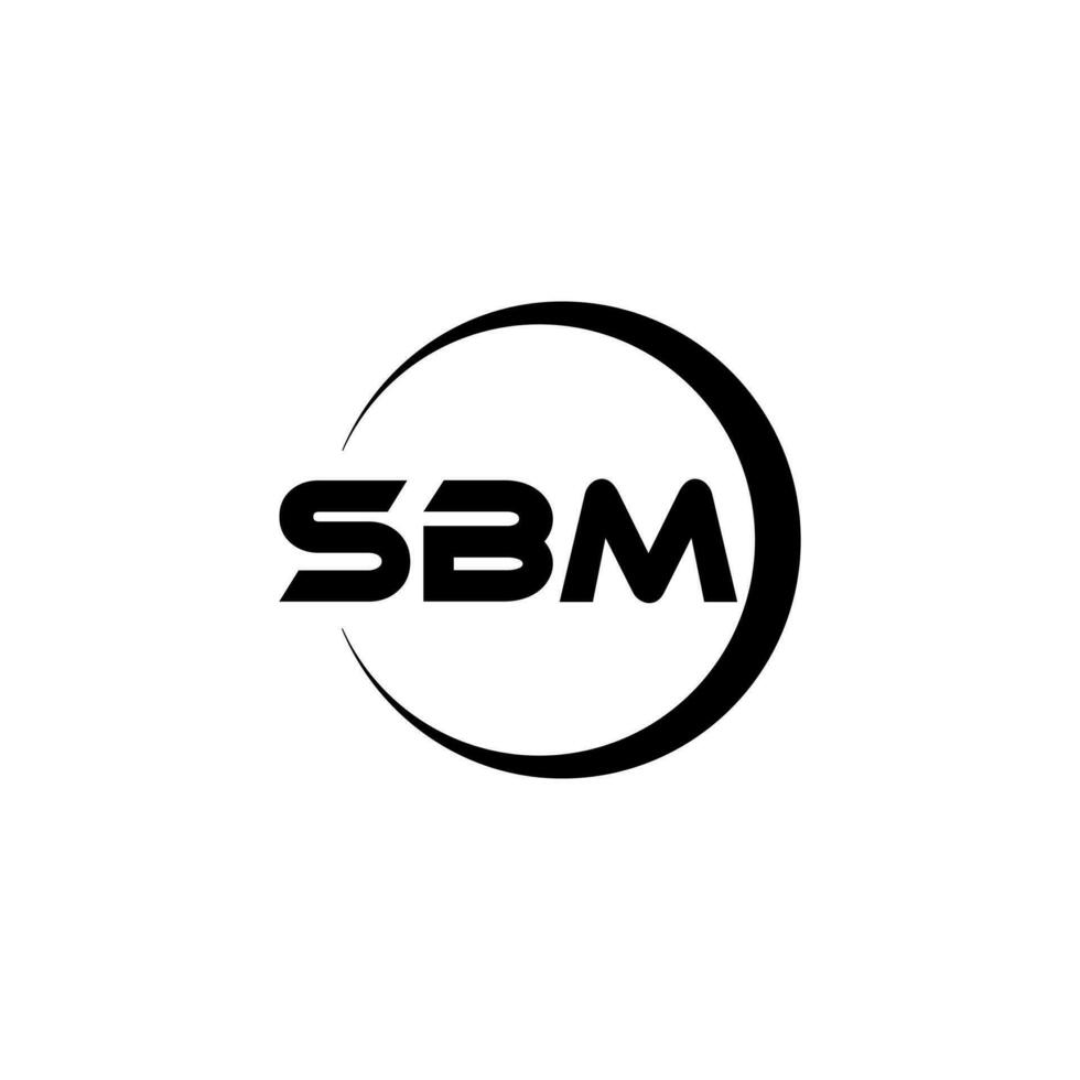 diseño de logotipo de letra sbm con fondo blanco en illustrator. logotipo vectorial, diseños de caligrafía para logotipo, afiche, invitación, etc. vector