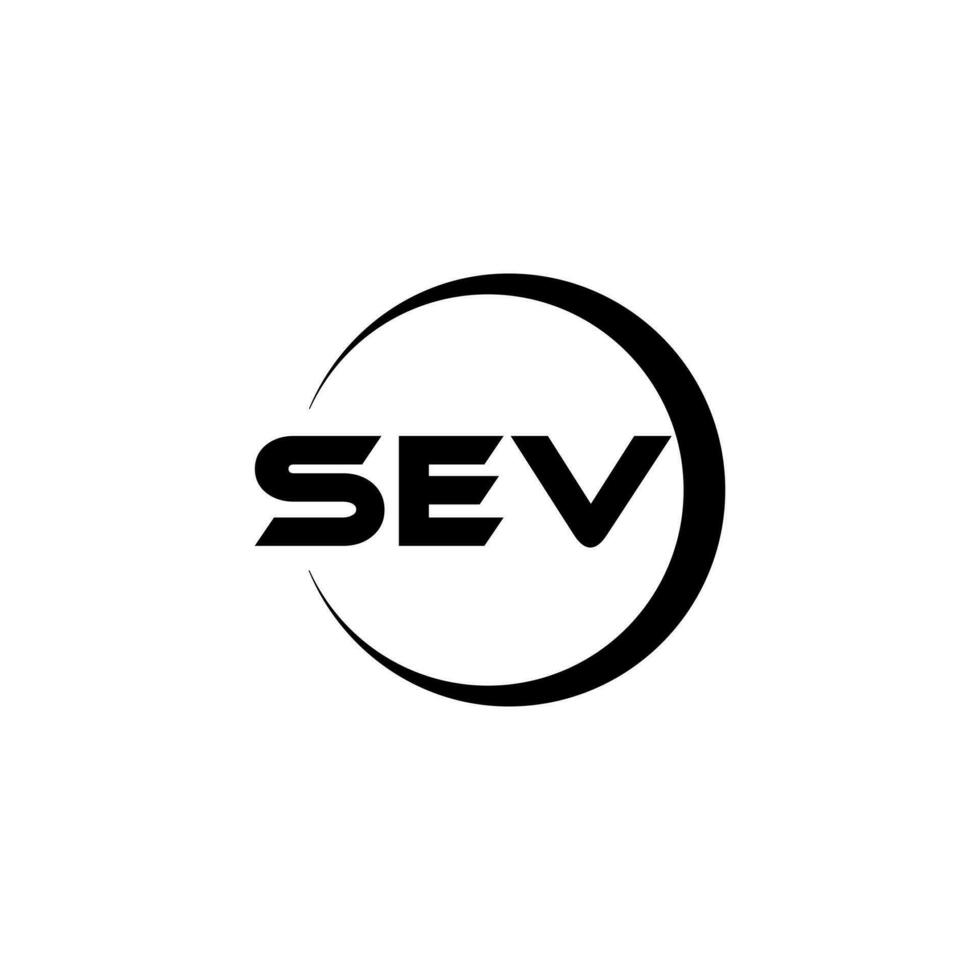 SEV letter logo design in illustrator. Vector logo, calligraphy designs for logo, Poster, Invitation, etc.