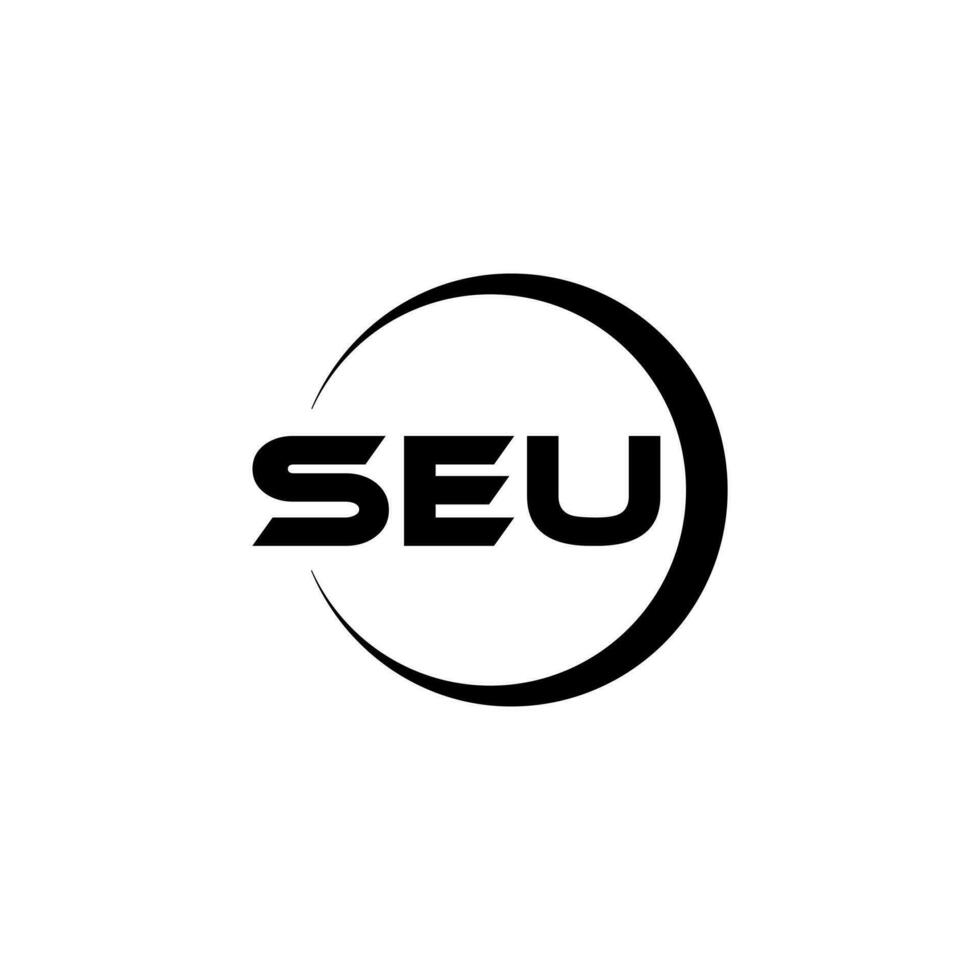 SEU letter logo design in illustrator. Vector logo, calligraphy designs for logo, Poster, Invitation, etc.