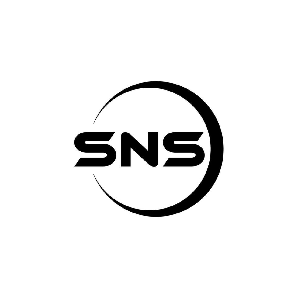 diseño del logotipo de la letra sns en illustrator. logotipo vectorial, diseños de caligrafía para logotipo, afiche, invitación, etc. vector