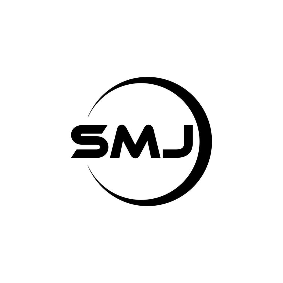 SMJ letter logo design in illustrator. Vector logo, calligraphy designs for logo, Poster, Invitation, etc.