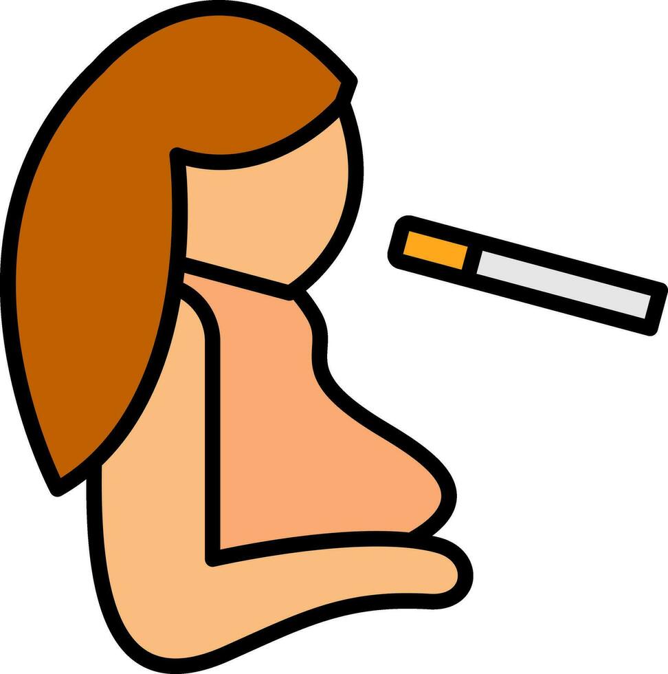 Girl Smoking Vector Icon Design