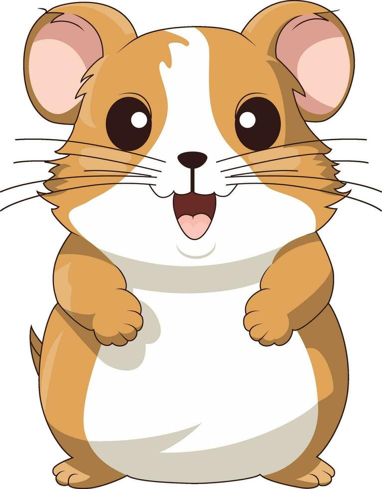 Cute Hamster Cartoon On White Background vector