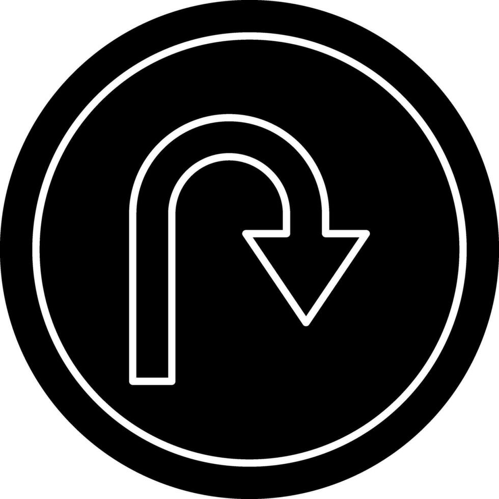 U Turn Vector Icon Design