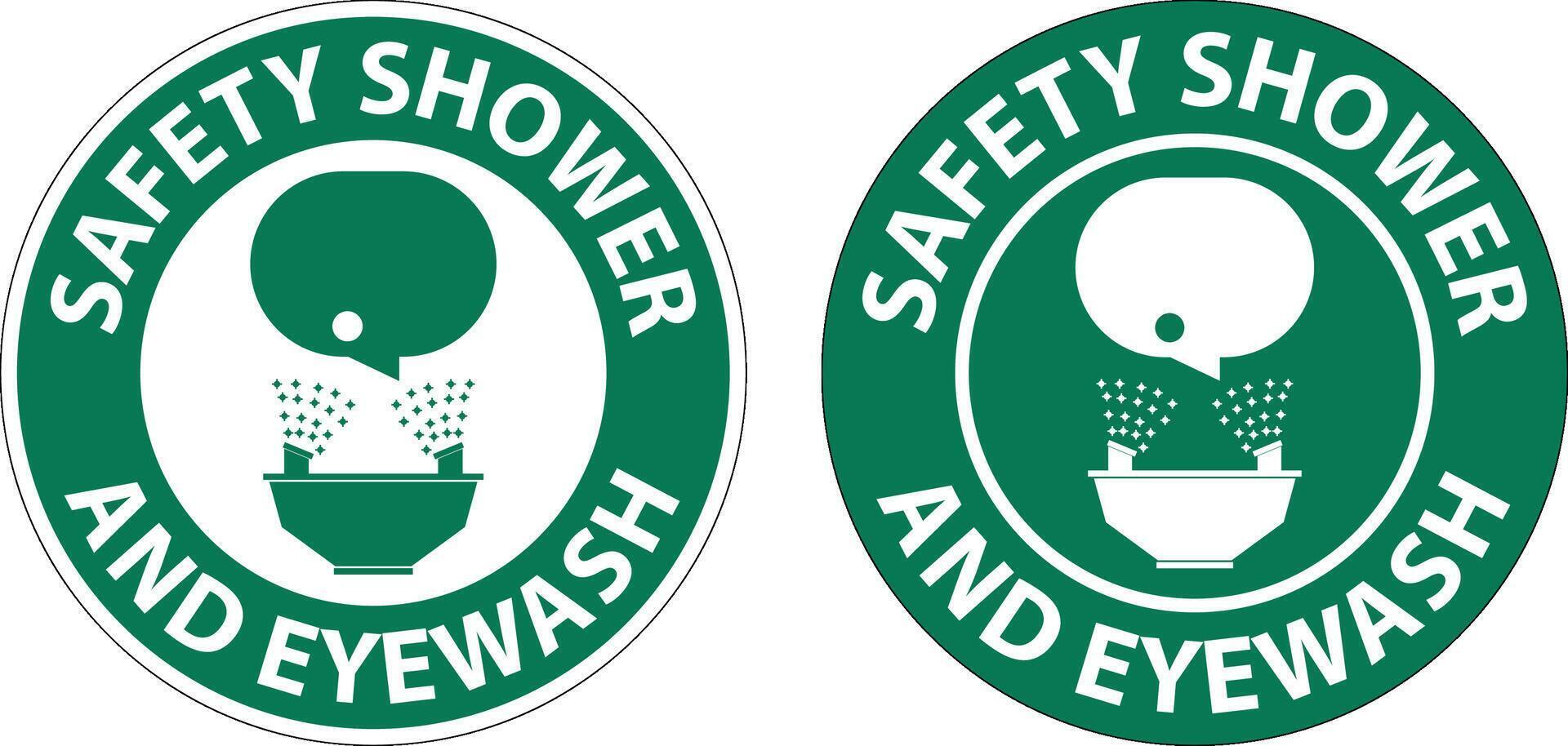 Floor Sign Safety Shower And Eyewash vector