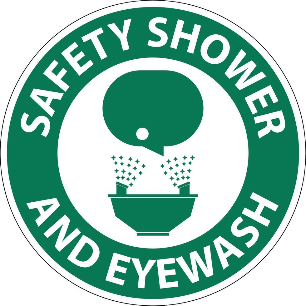 Floor Sign Safety Shower And Eyewash vector