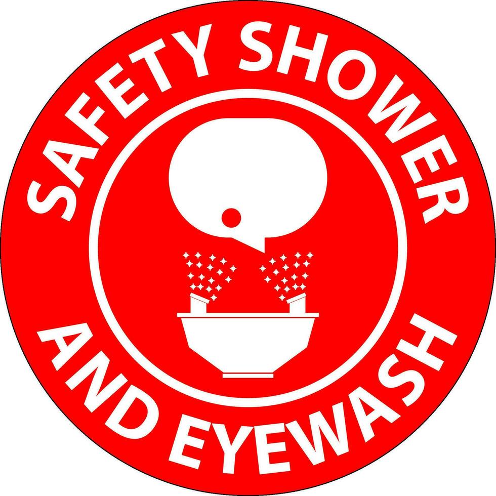 Floor Sign Safety Shower And Eyewash vector