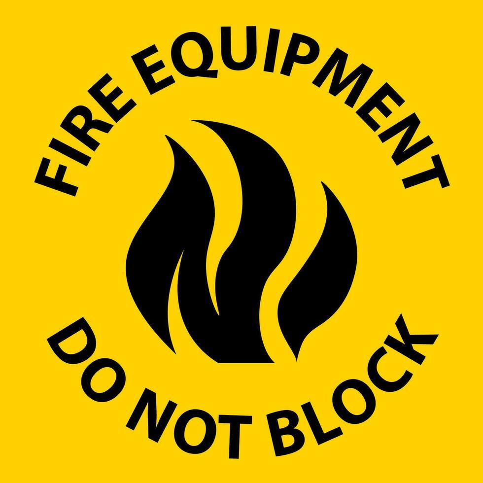 Floor Sign Fire Equipment - Do Not Block vector