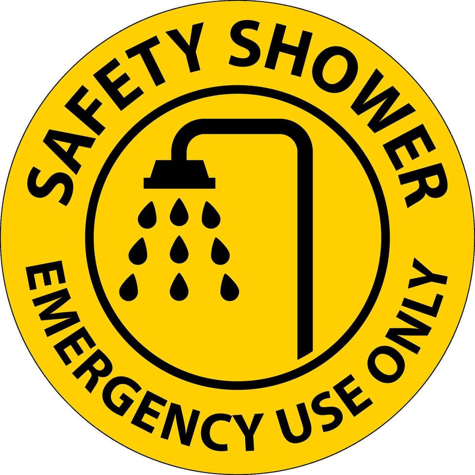 Safety Shower Sign, Safety Shower - Emergency Use Only vector