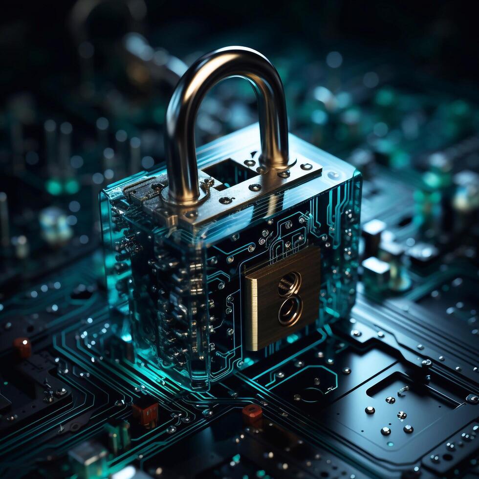Cyber security it engineer working on protecting network against cyberattack from hackers on internet secure access background. photo