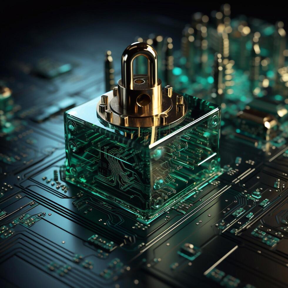 Cyber security it working on protecting network against cyberattack from hackers on internet secure access. photo