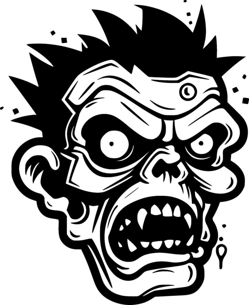 Zombie - Black and White Isolated Icon - Vector illustration