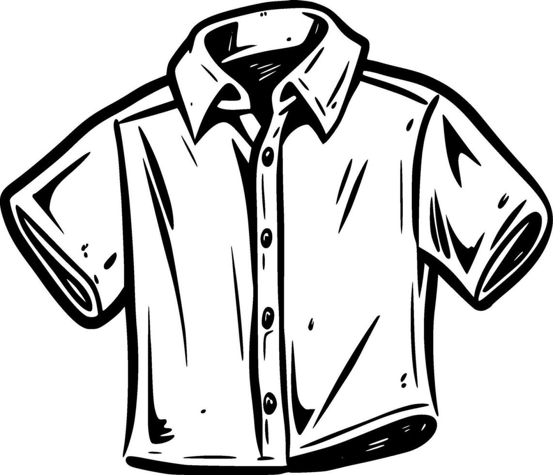 Shirt, Black and White Vector illustration